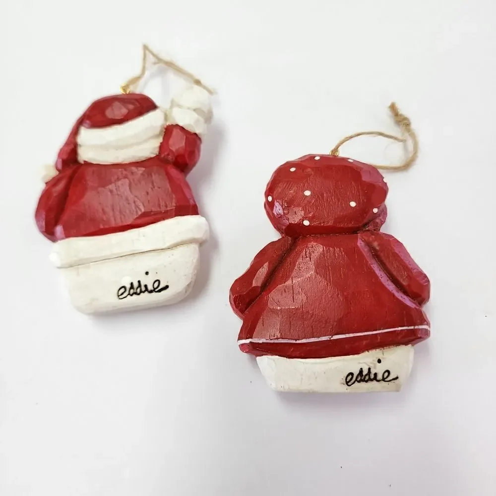 Midwest of Canon Falls Santa and Mrs Claus Christmas Tree Ornaments Eddie Walker